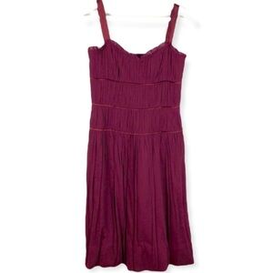 Bcbg Paris Maroon Pleated Sleeveless Dress- size 4